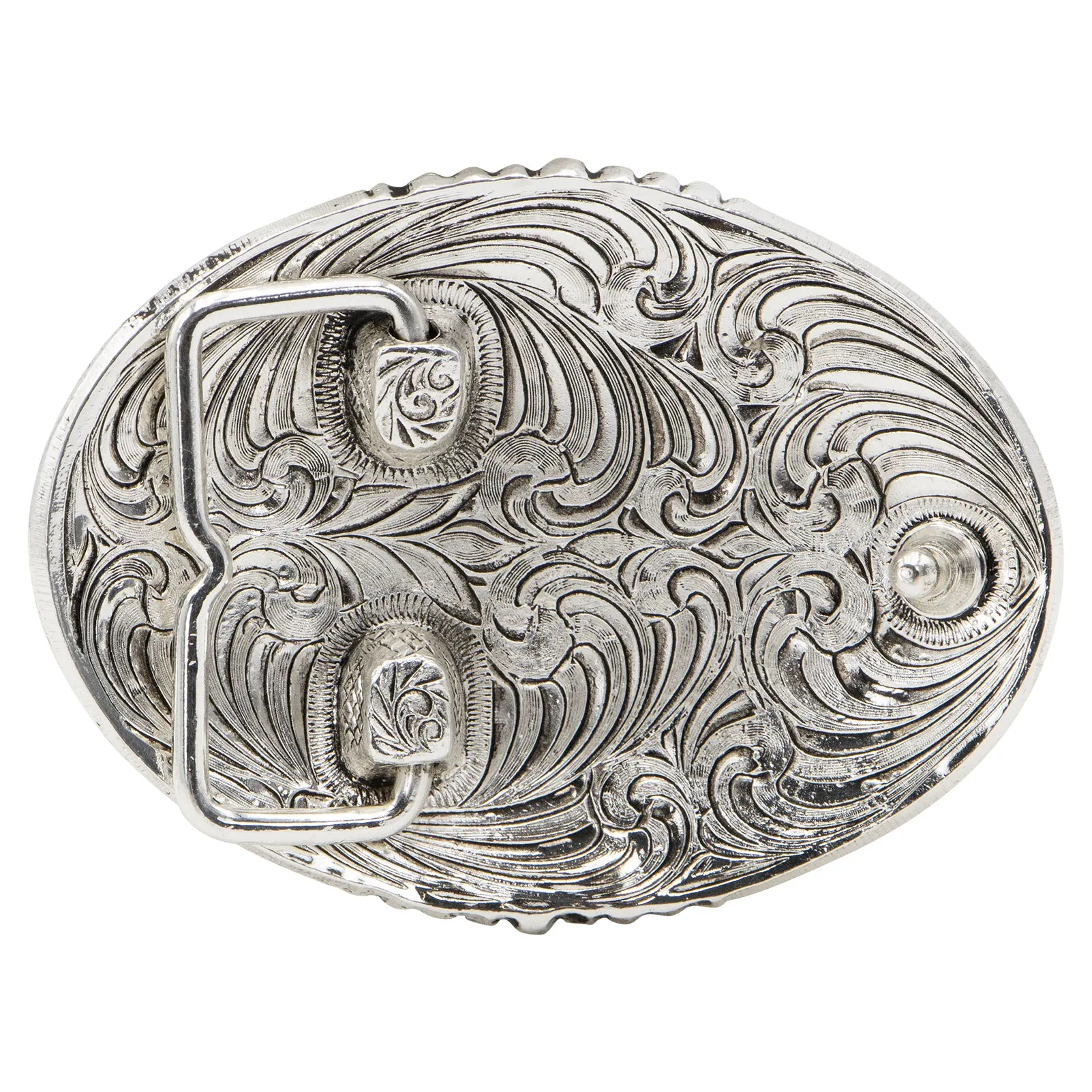 Oval Bull Rider with Flower Buckle