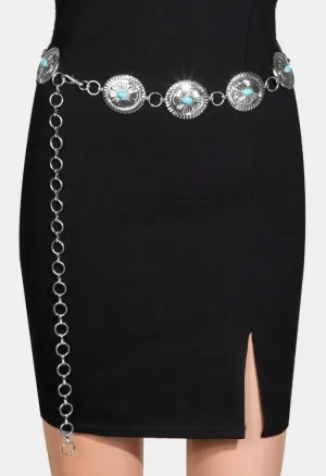 Oval Concho Disc Chain Belt MML9030