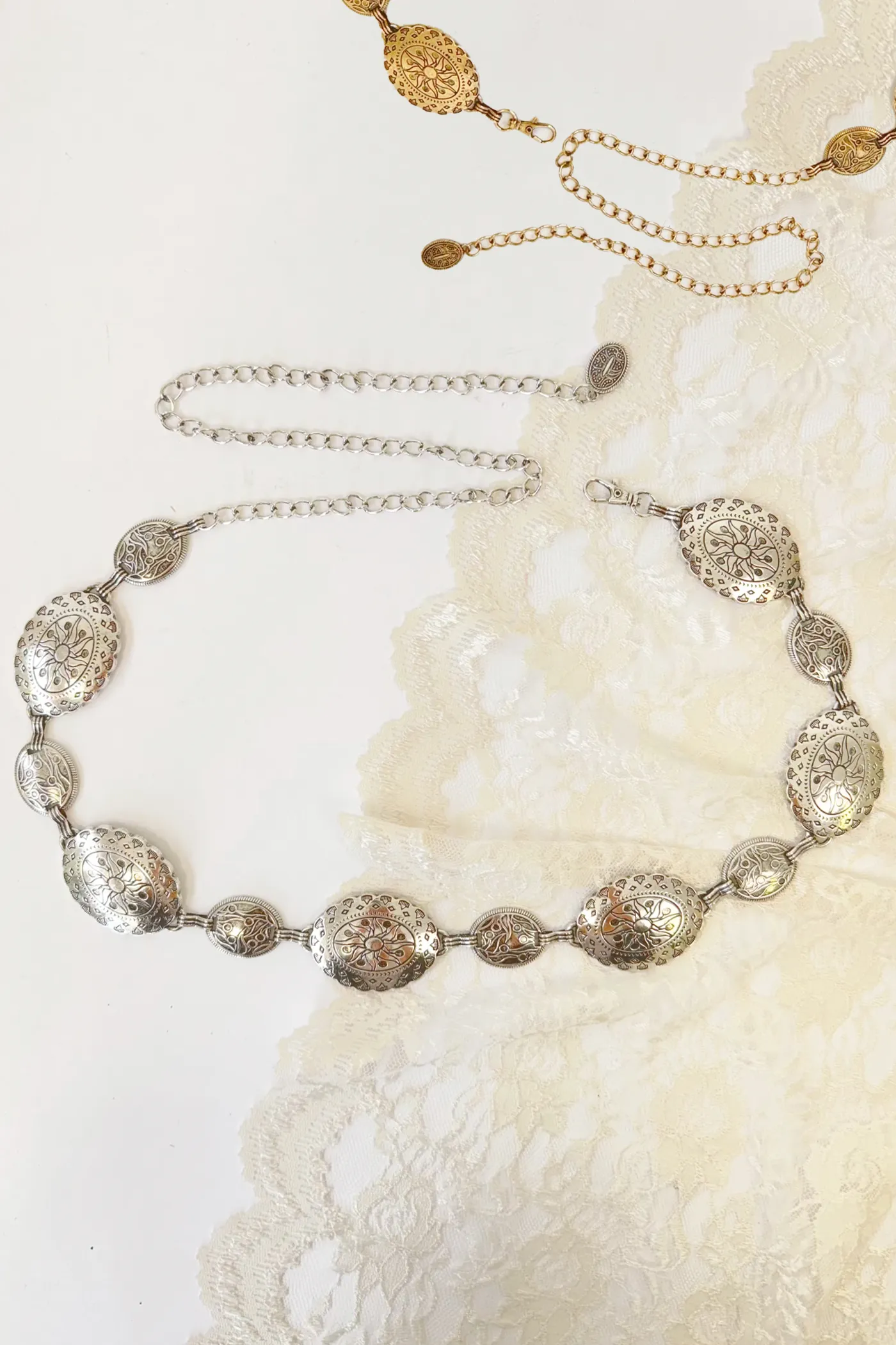 Oval Metallic Conch Belt