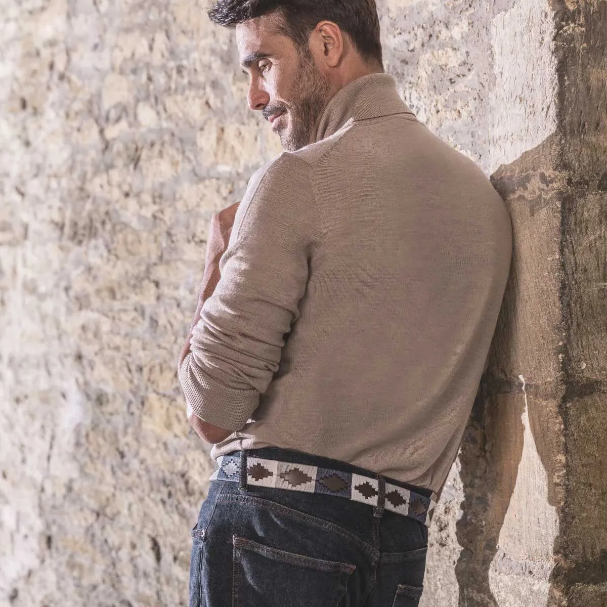 PAMPEANO Polo Belt - Roca - Navy Grey & White