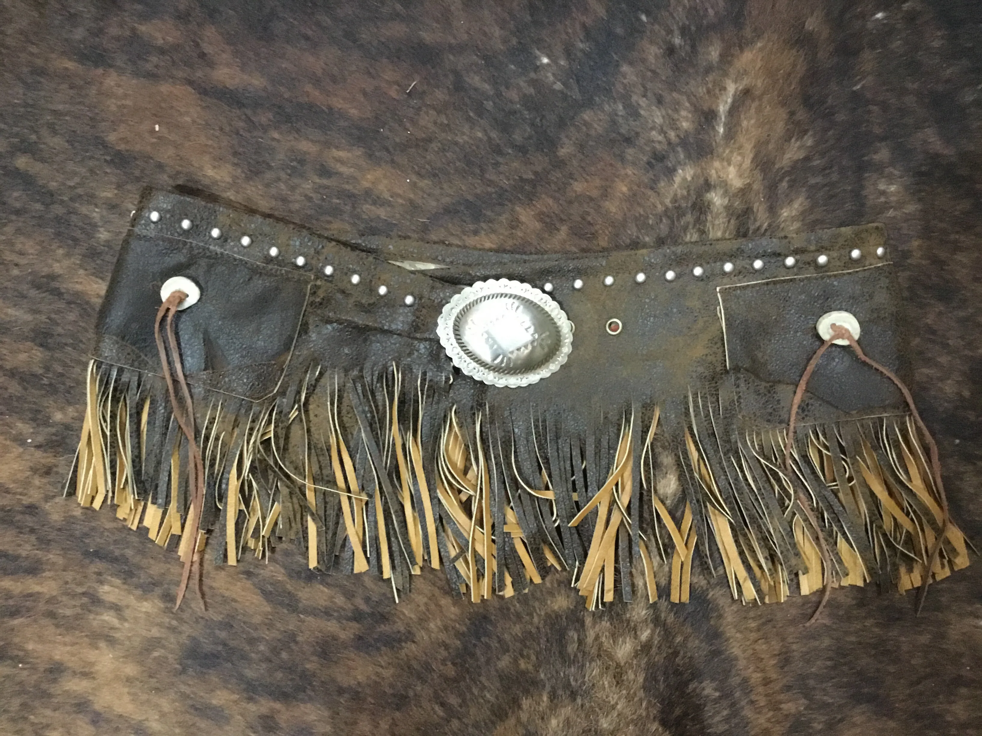Patricia Wolf Pocket Bandalero Lambskin Fringe Belt 0825