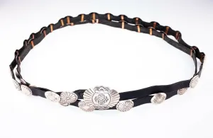 Patrick Ohlinger Designed Coin Silver Concho Belt 2004 w/ 44 elements and buckle