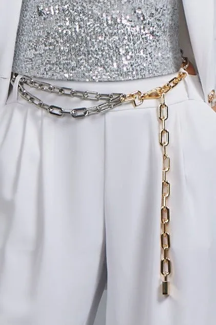 PAULA RYAN Chain Belt - Gold/Silver