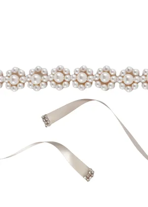 Pearl Rosette Sash