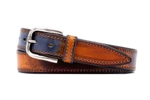 Picasso Hand Painted Italian Saddle Leather Belt in Sunset