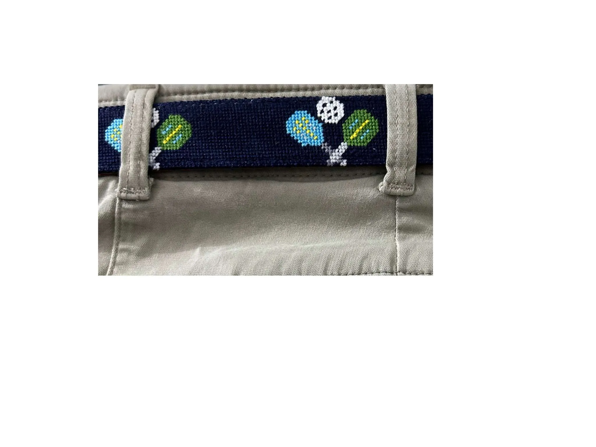 Pickleball Needlepoint Belt , classic design to fit your wardrobe