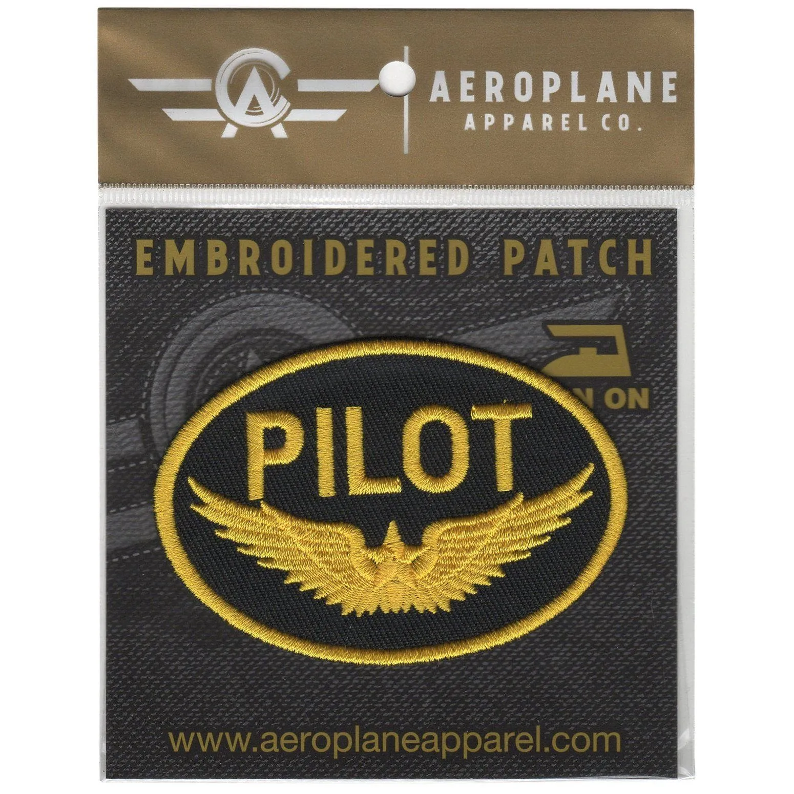 Pilot Gold Wings Embroidered Patch (Iron On Application)