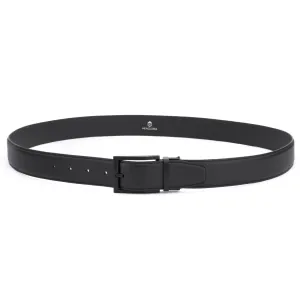 Pin Buckle 35 mm Adjustable Leather Belt | Matt Black