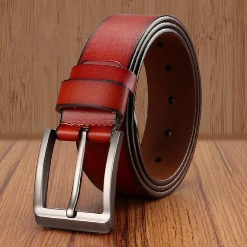 Pin Buckle Genuine Leather Luxury Strap Vintage Male Belts