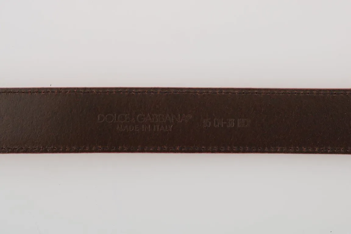 Pink Antique Leather Silver Buckle Belt