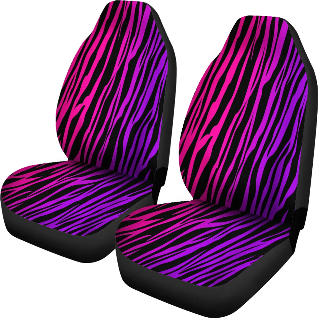 Pink Purple Zebra Car Seat Covers (Set of 2)