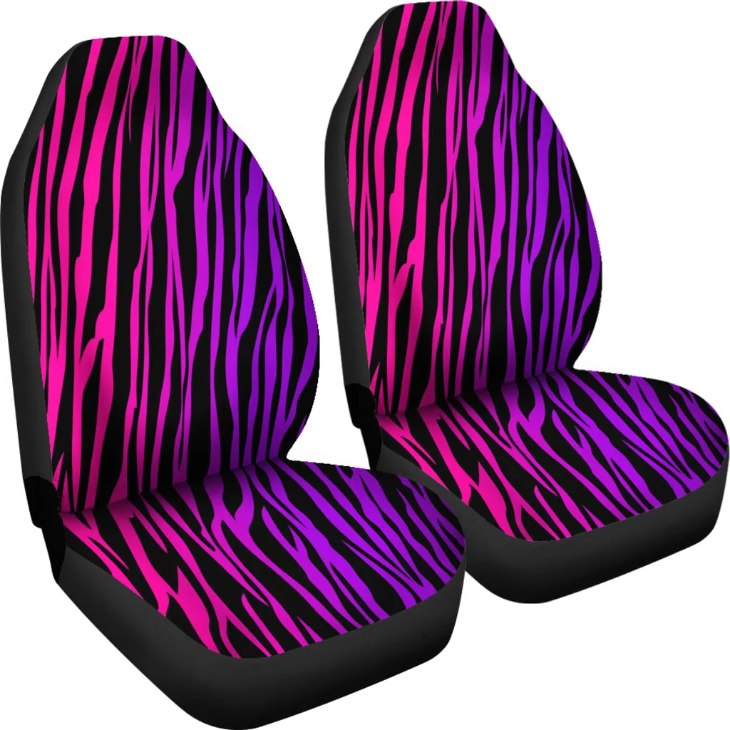 Pink Purple Zebra Car Seat Covers (Set of 2)