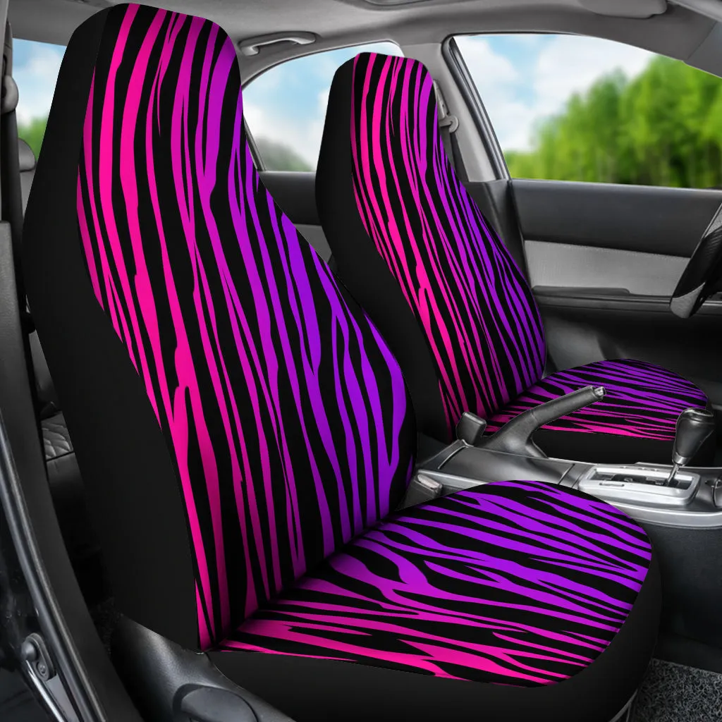 Pink Purple Zebra Car Seat Covers (Set of 2)