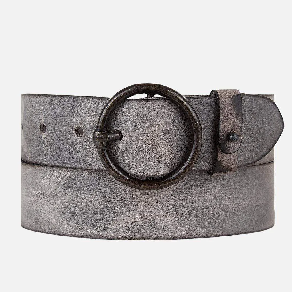Pip | Vintage Full-Grain Leather Belt For Women GRAY