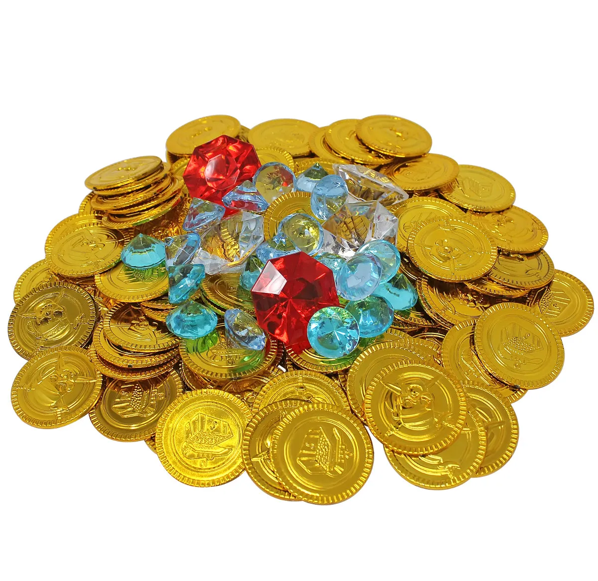 Pirate Treasure Chest with Gold Coins/Gems and Pirate Map