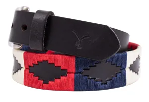 Polo Belt - Crimson Red, Navy Blue & Beige