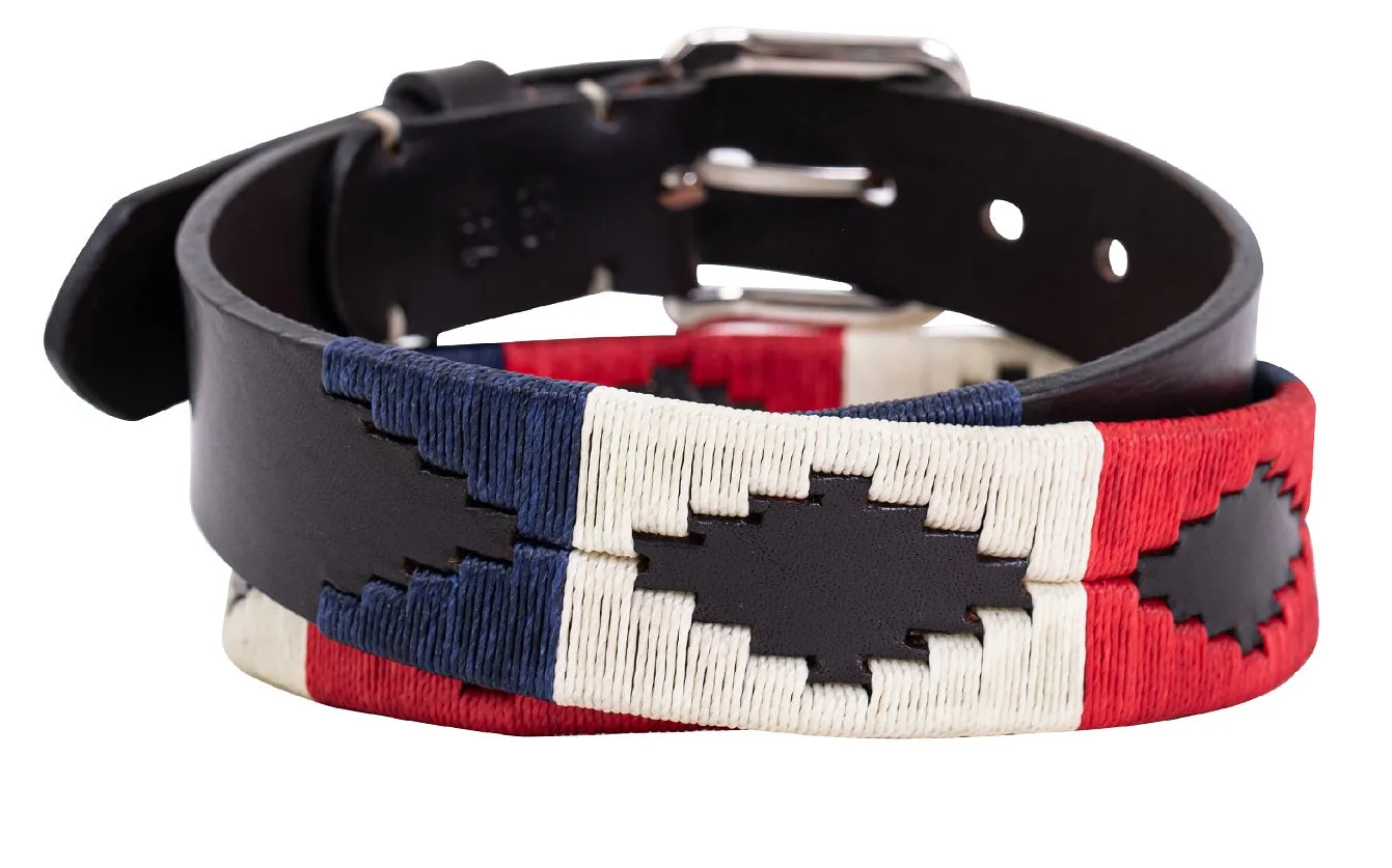 Polo Belt - Crimson Red, Navy Blue & Beige