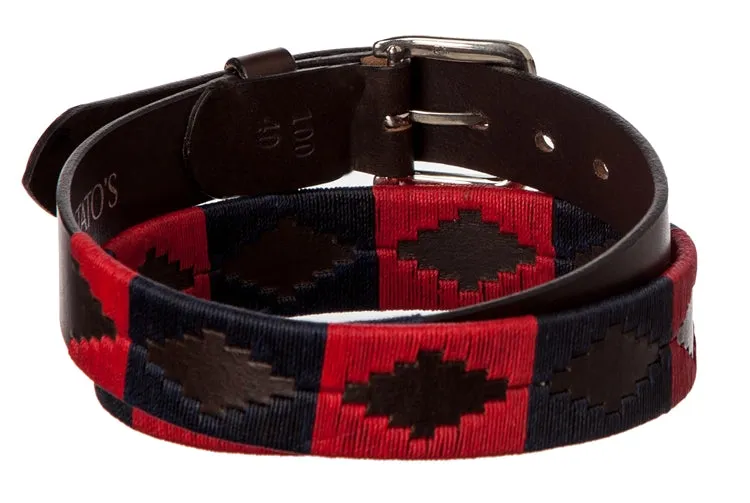 Polo Belt - Navy Blue & Crimson Red