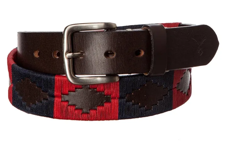 Polo Belt - Navy Blue & Crimson Red