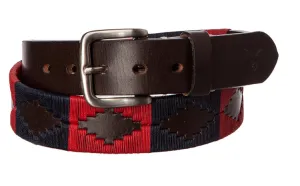 Polo Belt - Navy Blue & Crimson Red