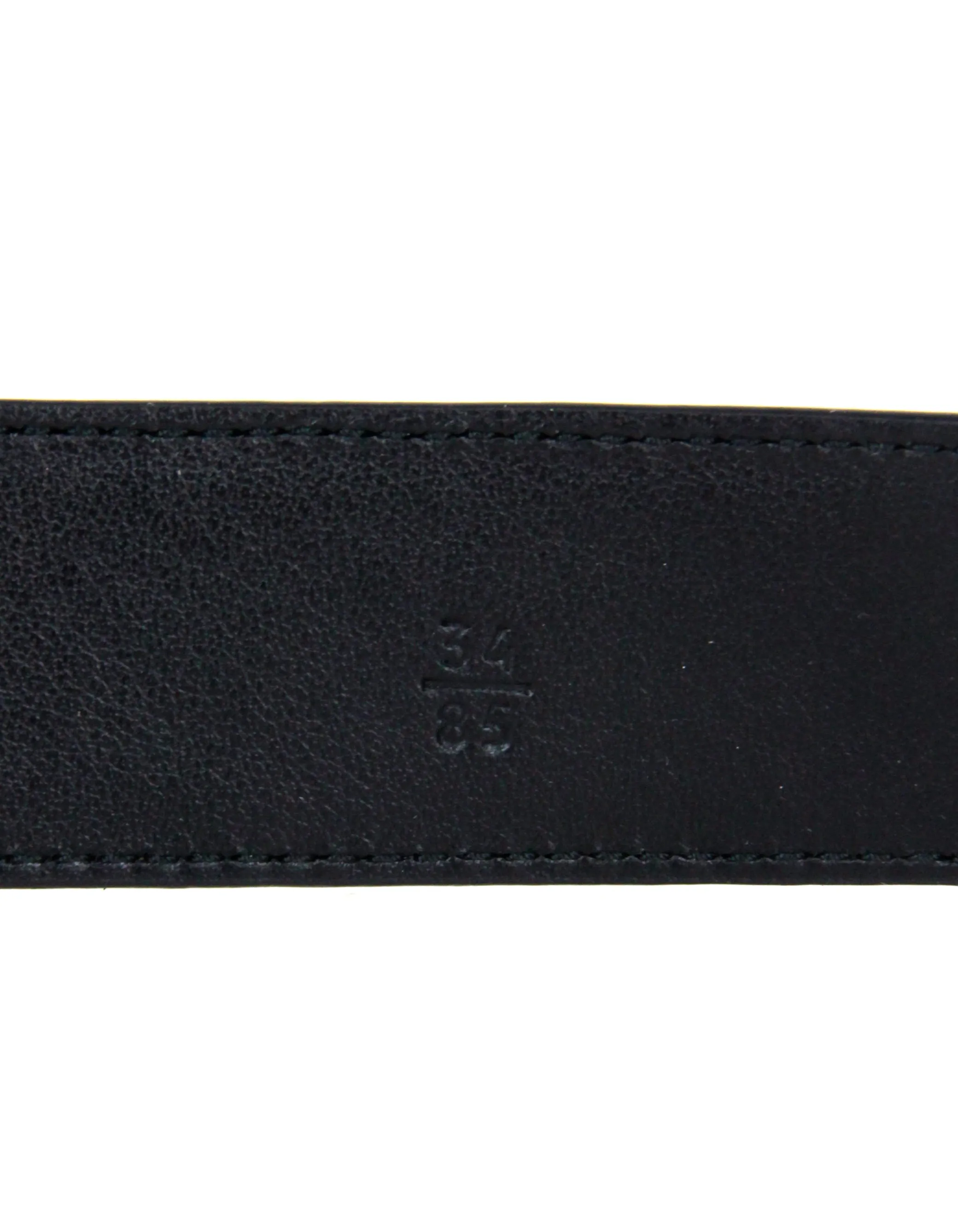 Prada Black/ Gold Saffiano Leather Belt sz 85/ 34"