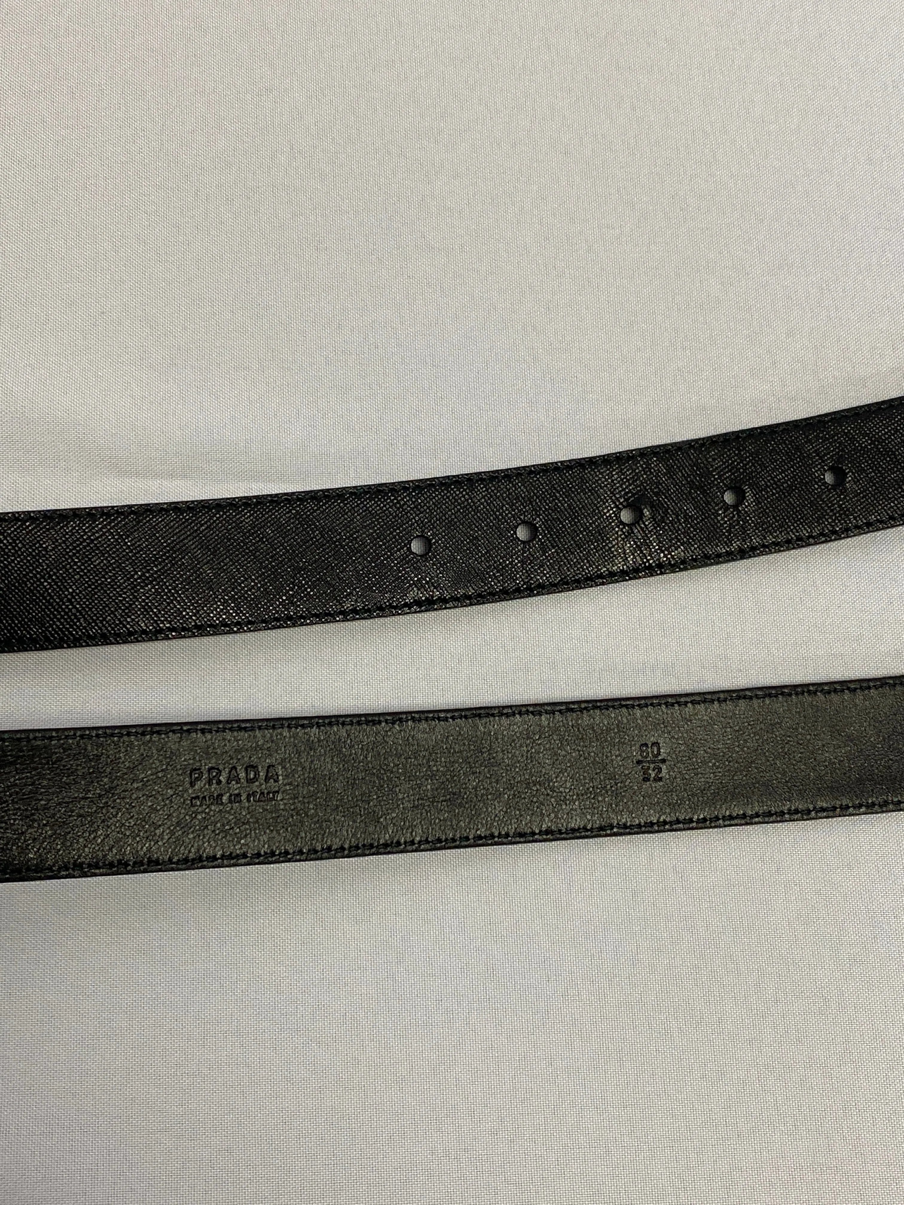 Prada Black Leather Belt