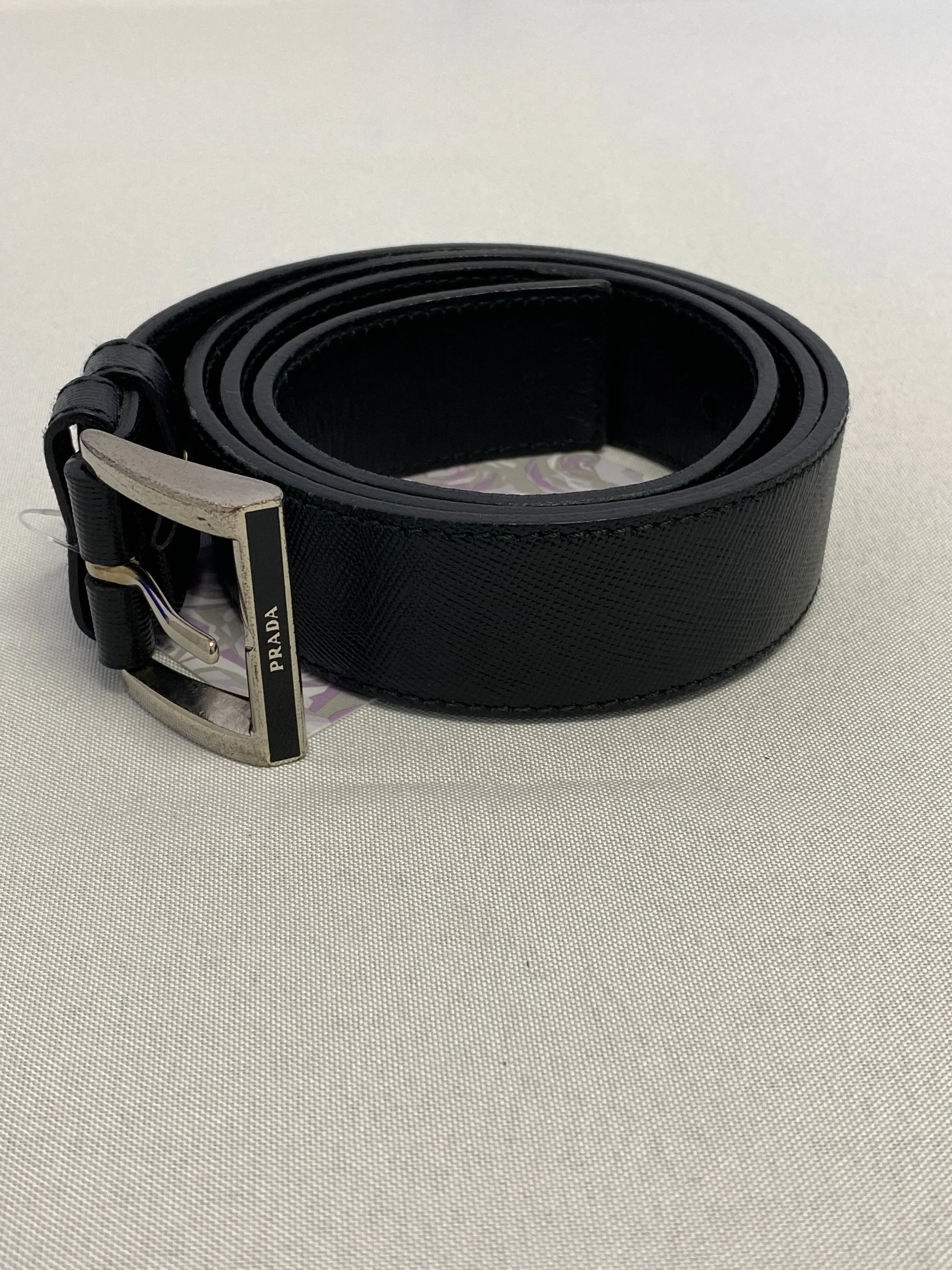 Prada Black Leather Belt