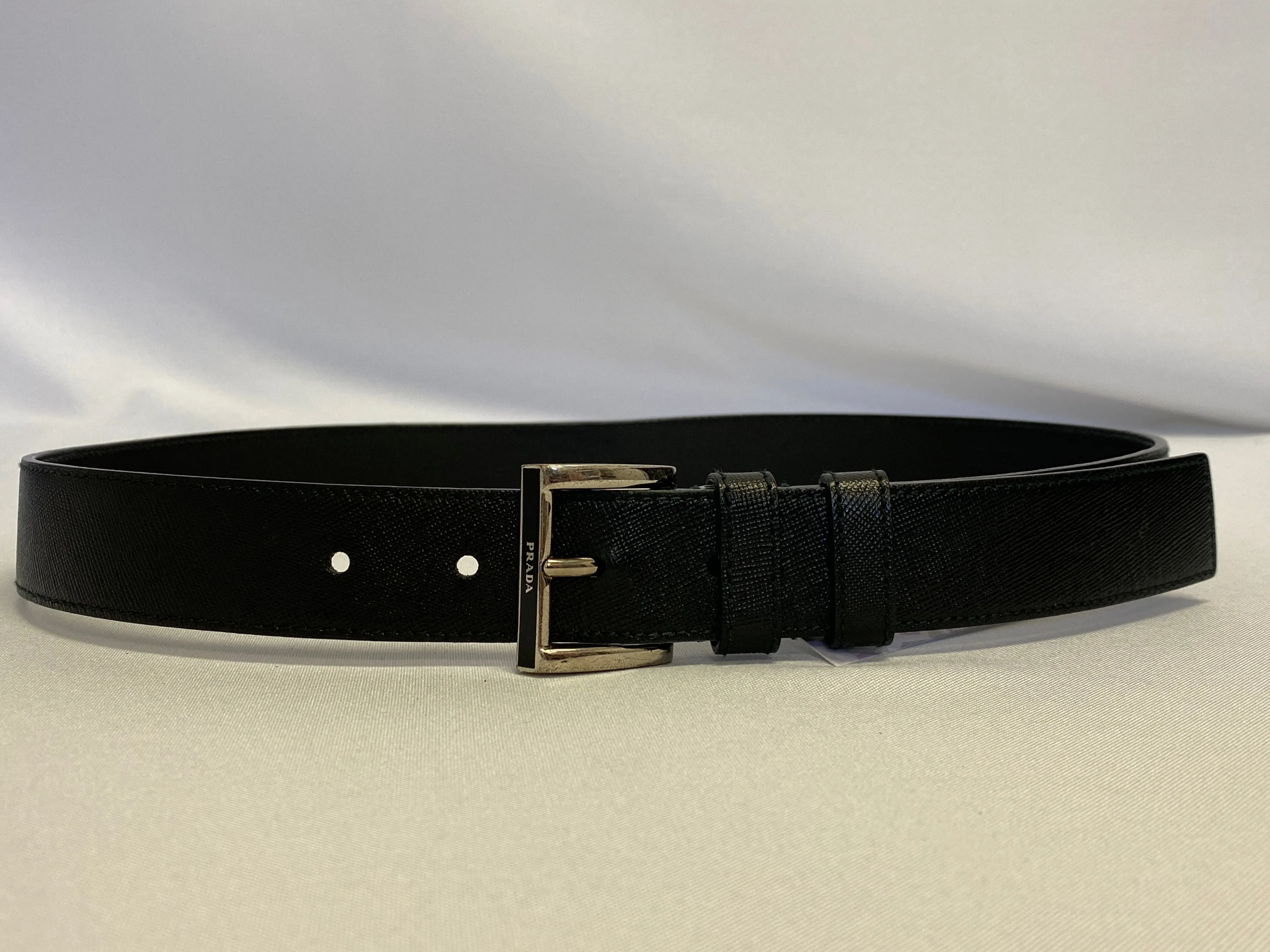 Prada Black Leather Belt
