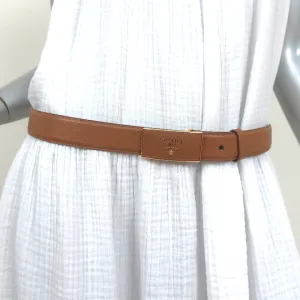 Prada Saffiano Logo Buckle Belt Tan Leather Size 90 US 36