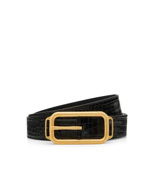 Printed Croc Stadium Buckle Belt