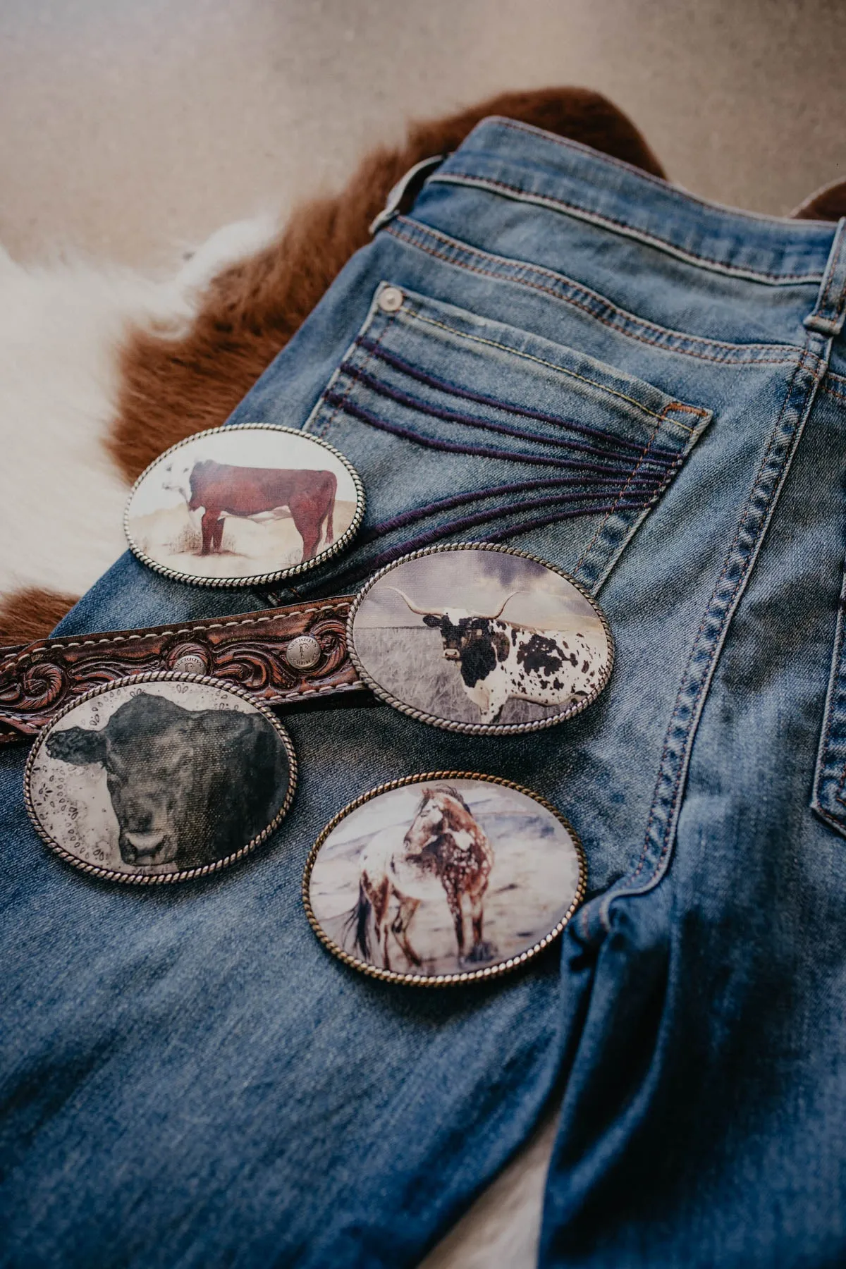 Printed Western Belt Buckles