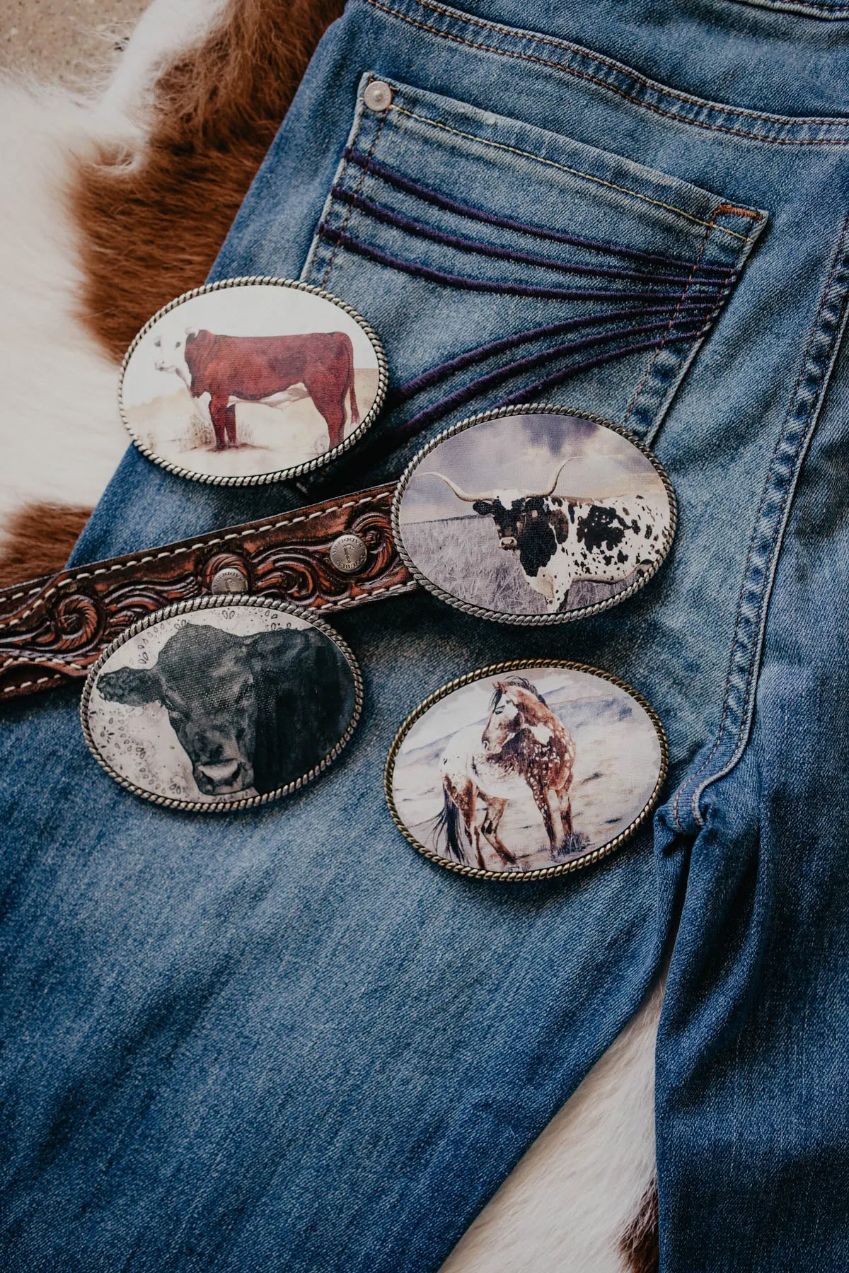 Printed Western Belt Buckles