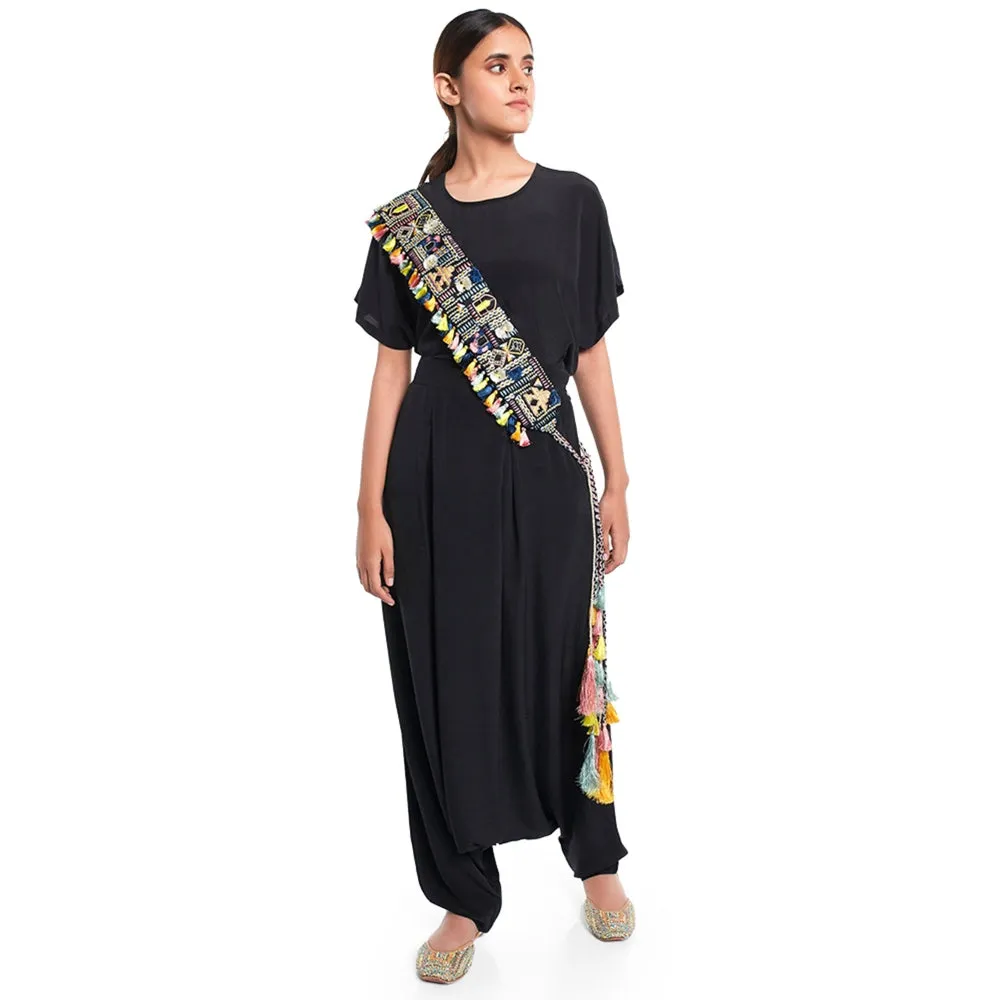 PS Accessories by Payal Singhal Payal Singhal Black Embroidered Belt