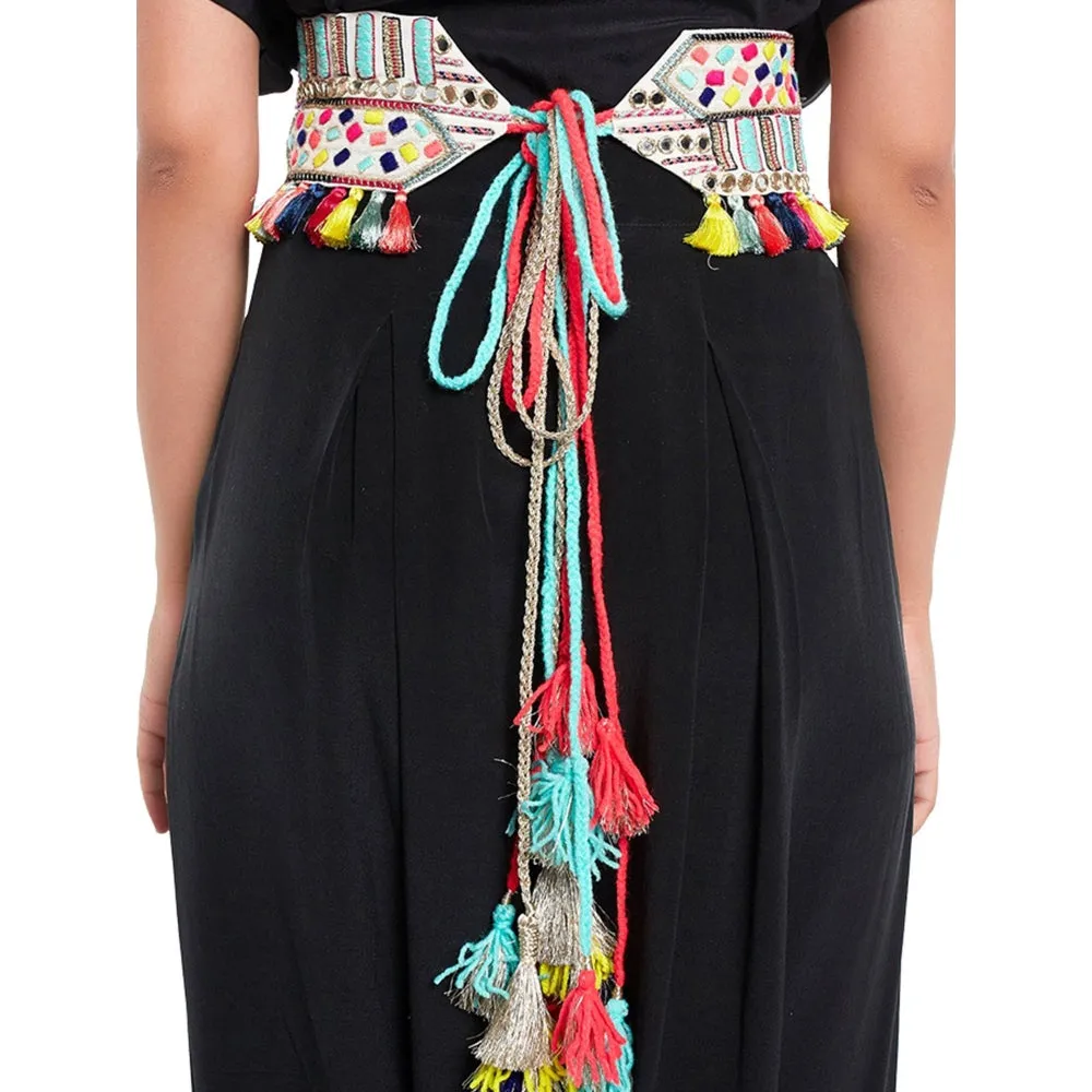 PS Accessories by Payal Singhal Payal Singhal Cream Embroidered Belt
