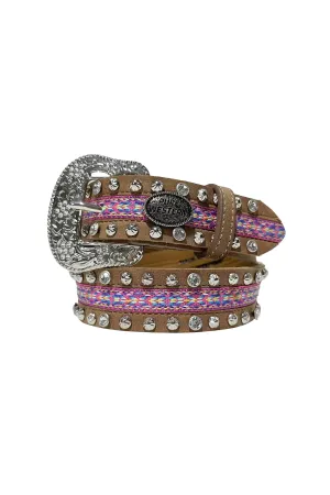 Pure Western Kids Amelia Belt - Tan/Pink - P3S5910BLT