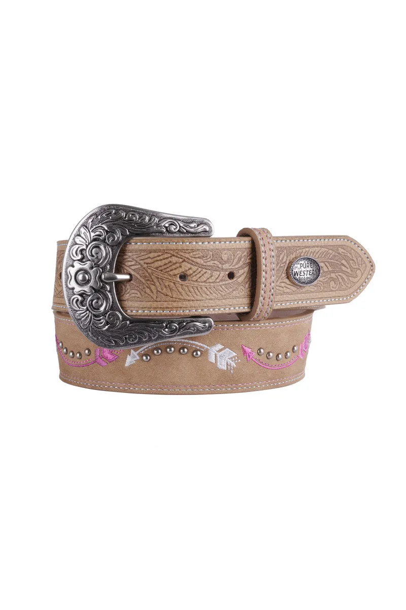 Pure Western Kids Arrow Belt - Light Tan P4W5987BLT