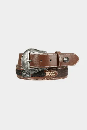 PURE WESTERN MENS ZACHARY BELT (DARK TAN)