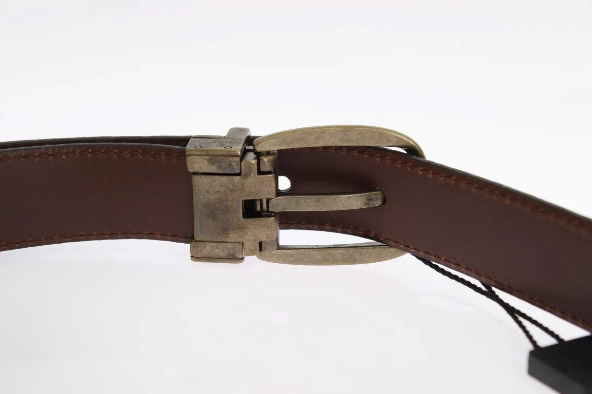 Purple Leather Gold Buckle Belt