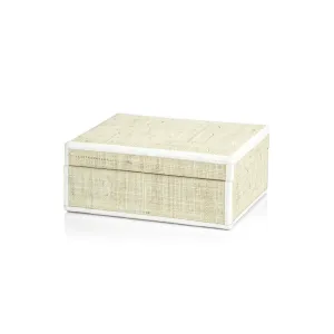 Raffia Leather Trim Box (2 Sizes)