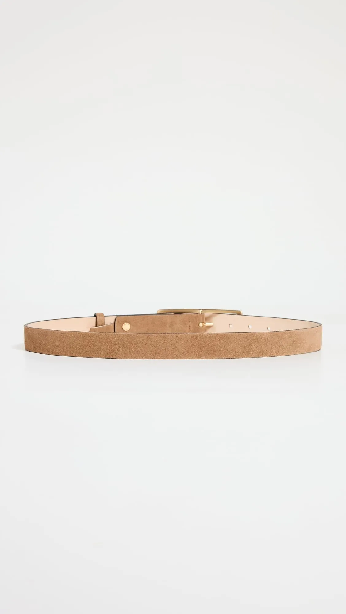 rag & bone Women's Small Rebound Texture Belt, Camel Suede, Tan, L