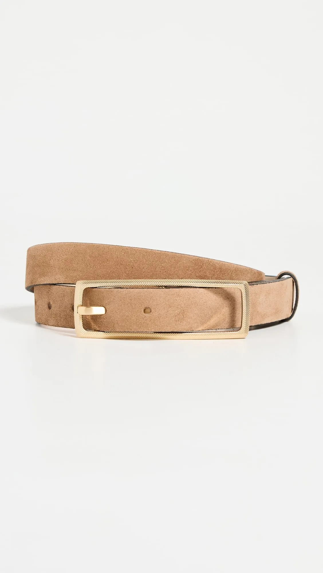 rag & bone Women's Small Rebound Texture Belt, Camel Suede, Tan, L