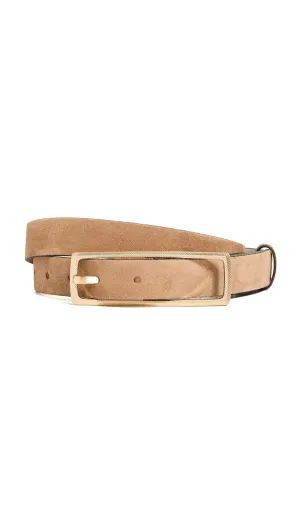 rag & bone Women's Small Rebound Texture Belt, Camel Suede, Tan, L