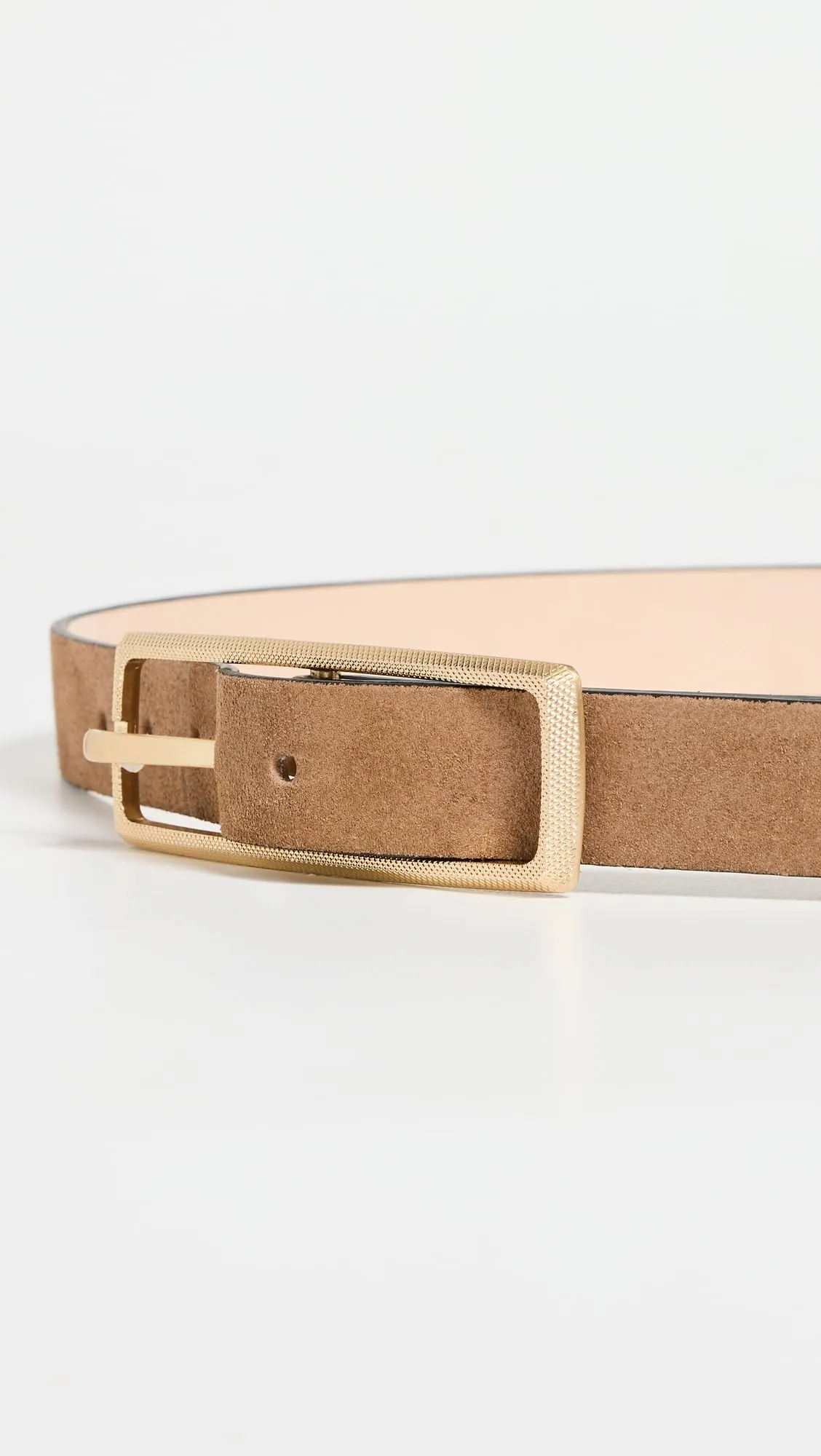 rag & bone Women's Small Rebound Texture Belt, Camel Suede, Tan, L