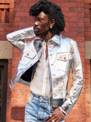 RAMON LEATHER JACKET IN SILVER