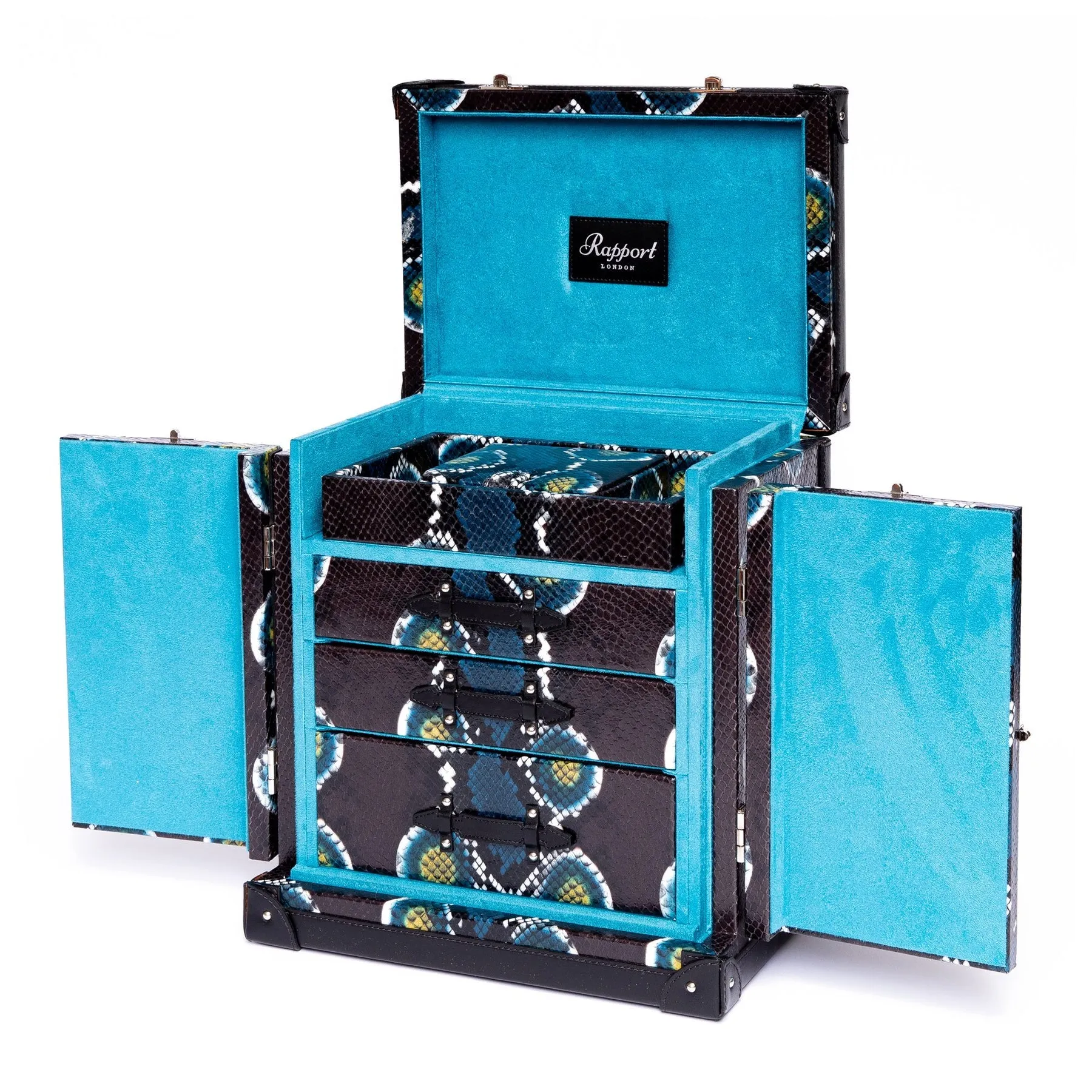 Rapport - Amour Deluxe Jewelry Trunk in Blue Leather | J155