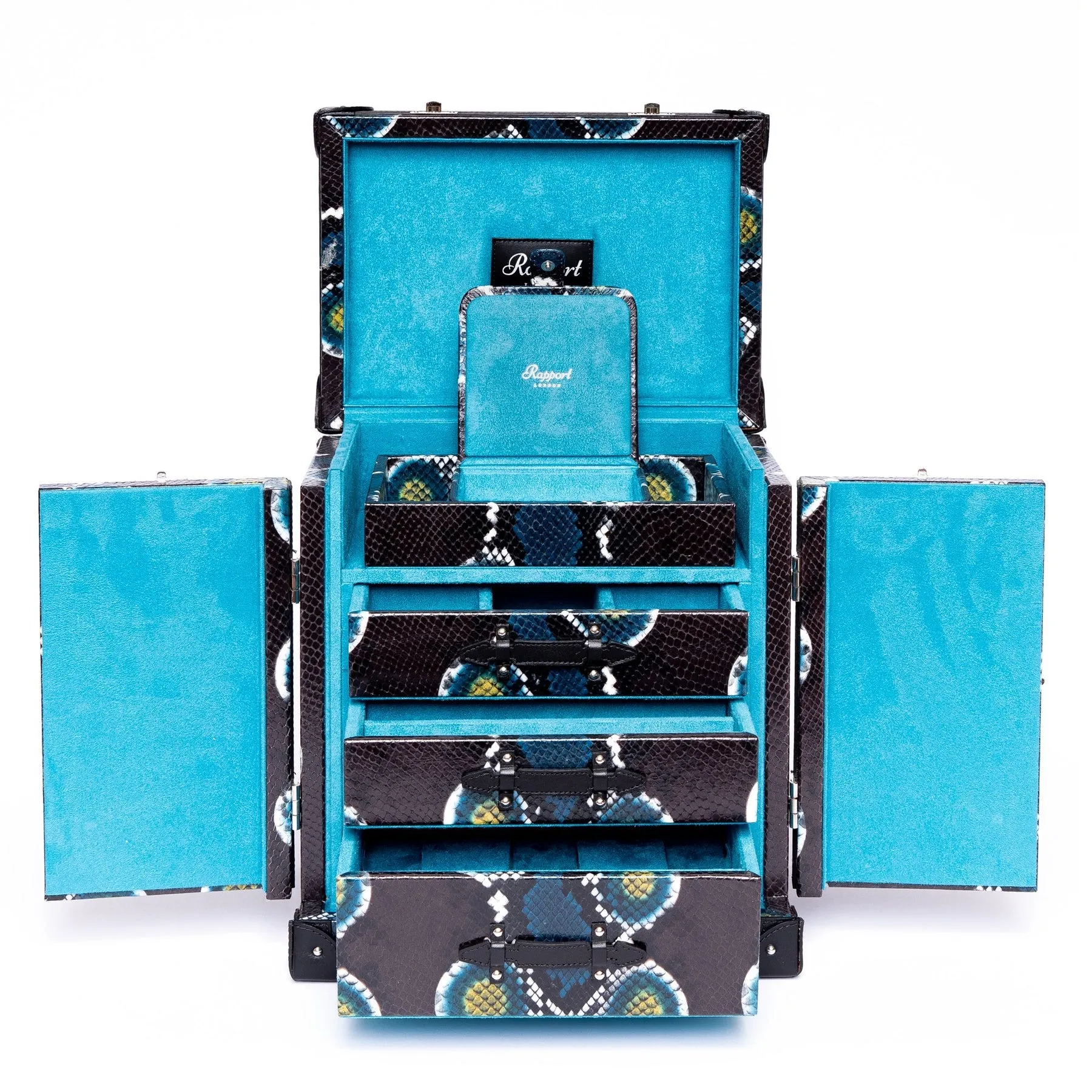 Rapport - Amour Deluxe Jewelry Trunk in Blue Leather | J155