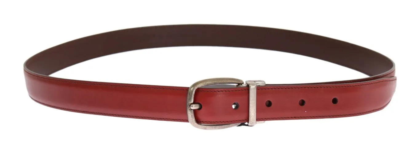 Red Leather Gold Buckle Belt