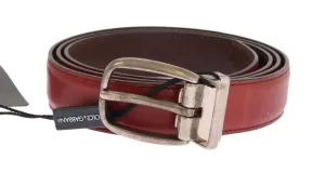 Red Leather Gold Buckle Belt
