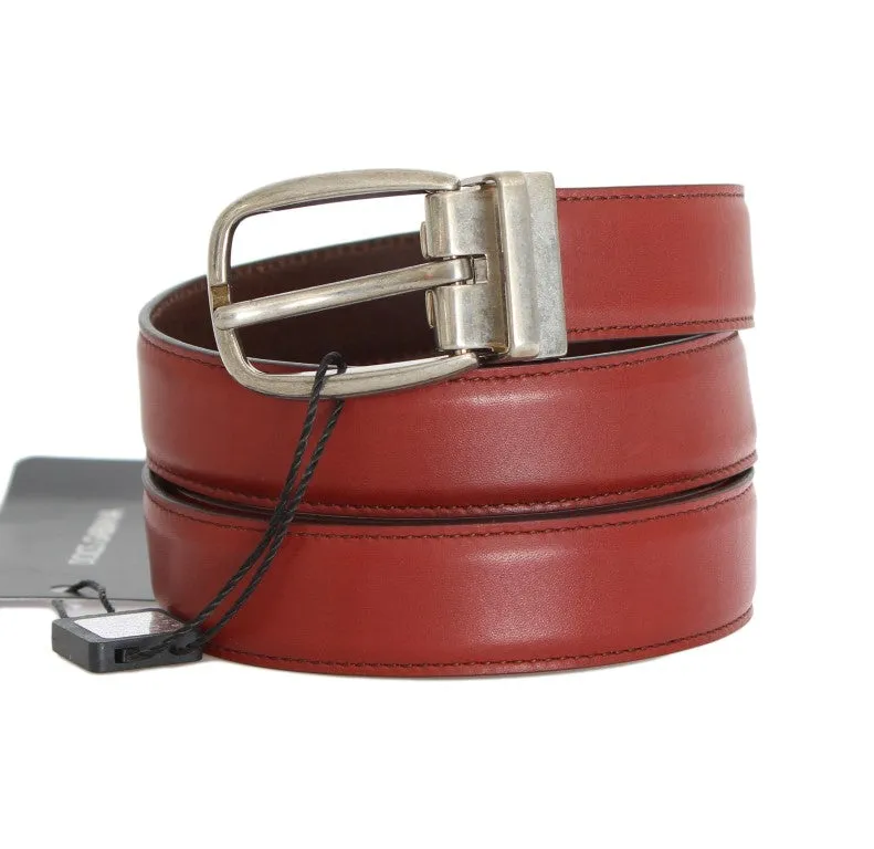 Red Leather Gold Buckle Belt