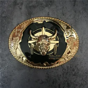 Retail High Quality Cowboy Gold Pated Bull Belt buckle Men and Women Jeans accessories Belt head Gift Fit 4cm Width Belt